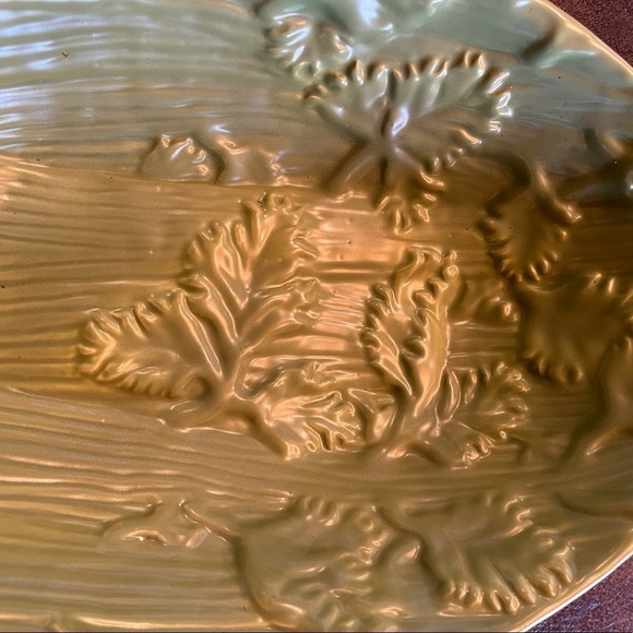 Distinctive Oval Shaped Bowl that has Raised Celery Stalk Design - Picture 2 of 8